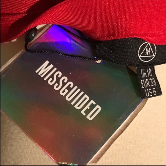 Missguided Slinky Disco Asymmetrical Red Smoldering Smoking Hot Midi Skirt 6 - Picture 14 of 16